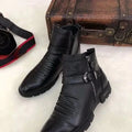 Men's Fashionable High-Top Knight Boots - Casual Sports Leather Shoes with Cotton Lining for Autumn