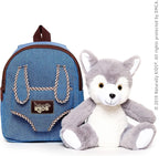 Toddler Backpack W. Plush Wolf Toy, Kids Gift 2 3 4 5