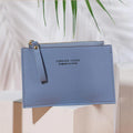 PU Zipper Mini Business Card Holder for Men and Women - Pure Color Cash and ID Card Case, 