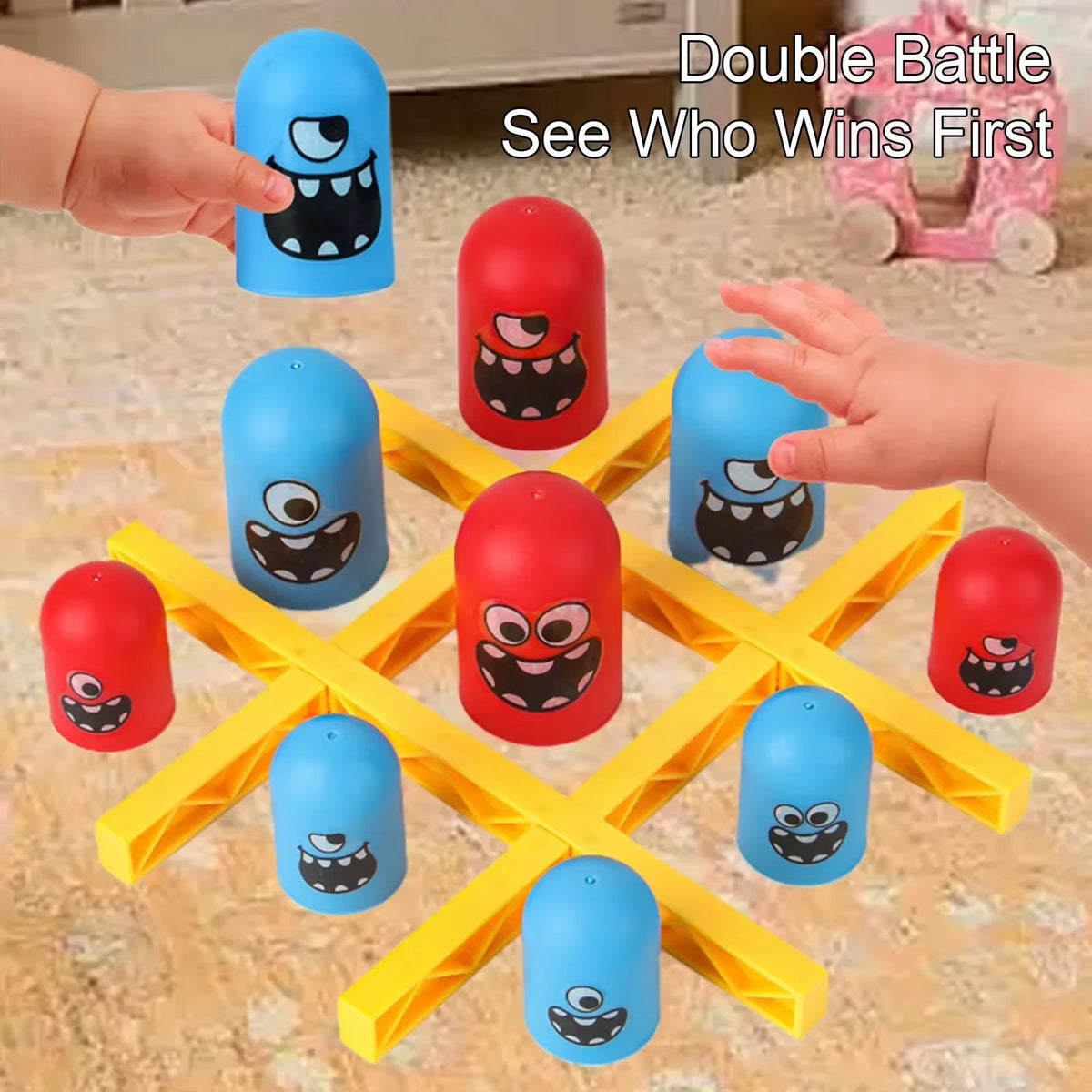 Exciting Tic Tac Toe Big Eat Small Gobble Board Game - The Ultimate Interactive Educational Toy for Family Fun and Bonding, Perfect Christmas Gift for Kids!