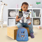 Toddler Backpack W. Plush Wolf Toy, Kids Gift 2 3 4 5