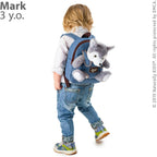 Toddler Backpack W. Plush Wolf Toy, Kids Gift 2 3 4 5