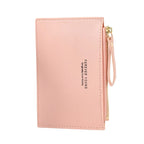PU Zipper Mini Business Card Holder for Men and Women - Pure Color Cash and ID Card Case, 