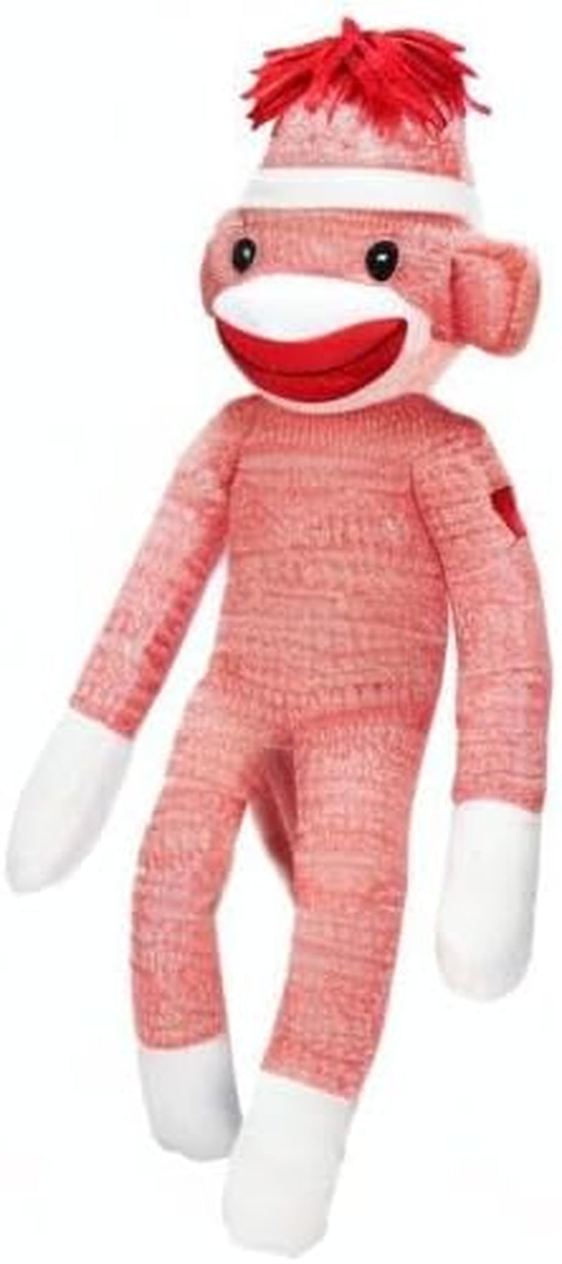Adorable Sock Monkey, the Original Traditional Hand Knitted Stuffed Animal Toy Gift-For Kids, Babies, Teens, Girls and Boys Baby Doll Present Puppet 20 Inches (New Orange)