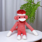 Adorable Sock Monkey, the Original Traditional Hand Knitted Stuffed Animal Toy Gift-For Kids, Babies, Teens, Girls and Boys Baby Doll Present Puppet 20 Inches (New Orange)