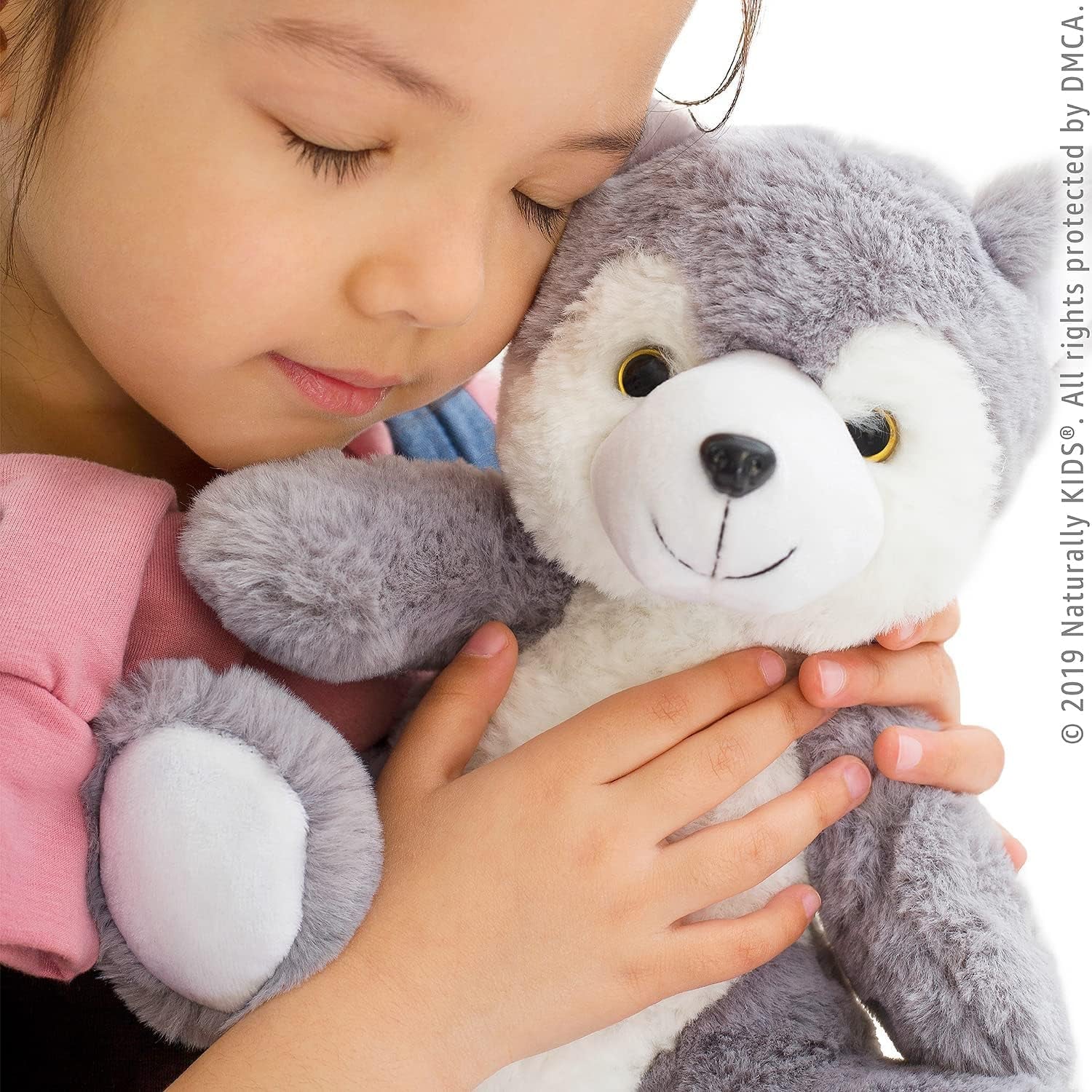 Toddler Backpack W. Plush Wolf Toy, Kids Gift 2 3 4 5