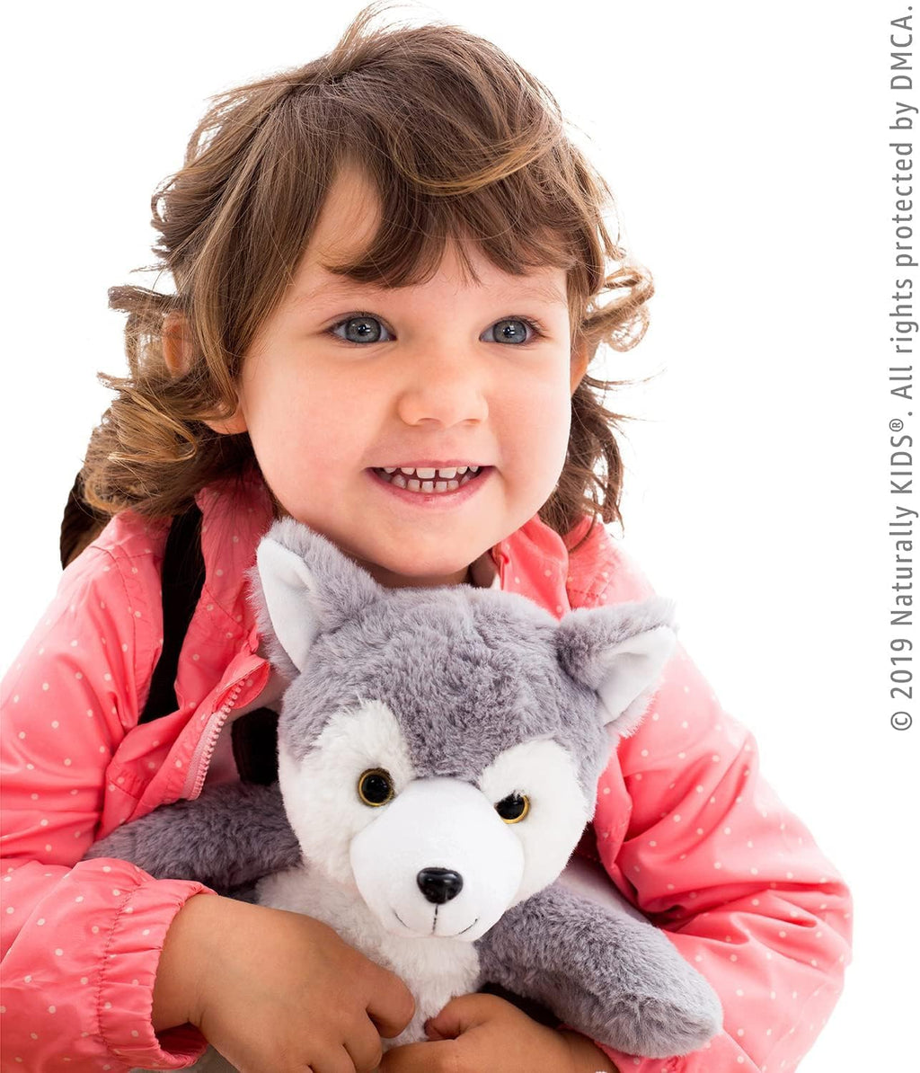 Toddler Backpack W. Plush Wolf Toy, Kids Gift 2 3 4 5